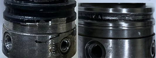 Hydraulic Center Swivel Joint Seal Fit Repair with DURA-BIDE_68 vs. Industrial Hard Chrome Plating