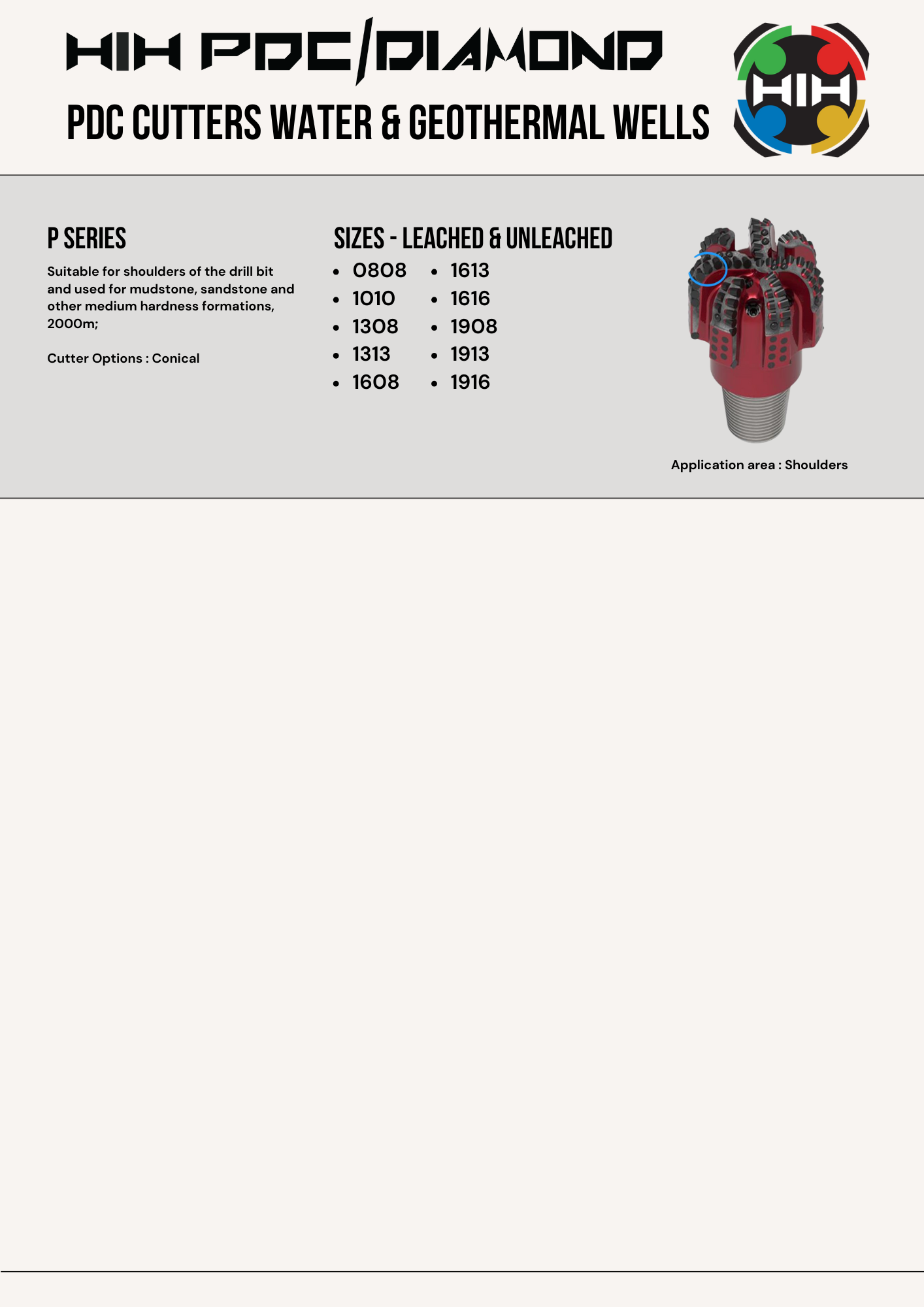 P Series - PDC for Water & Geothermal Wells